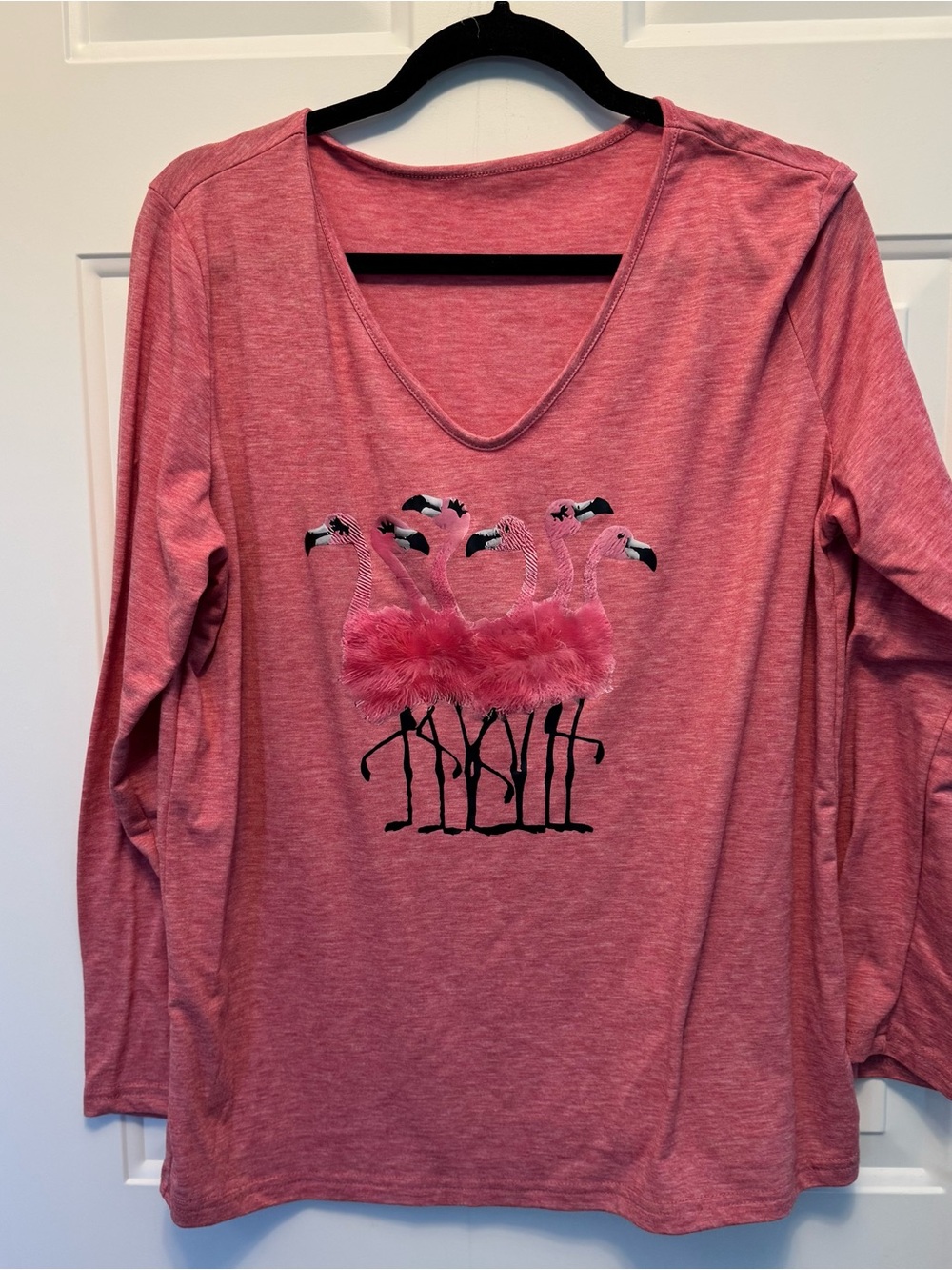 Ladies Fun Flamingo T Shirt Size XL.  Polyester And Rayon